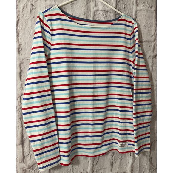New Talbots Shirt Womens Med Multi Color Striped Effortless Jersey Knit LS Top - Picture 6 of 6